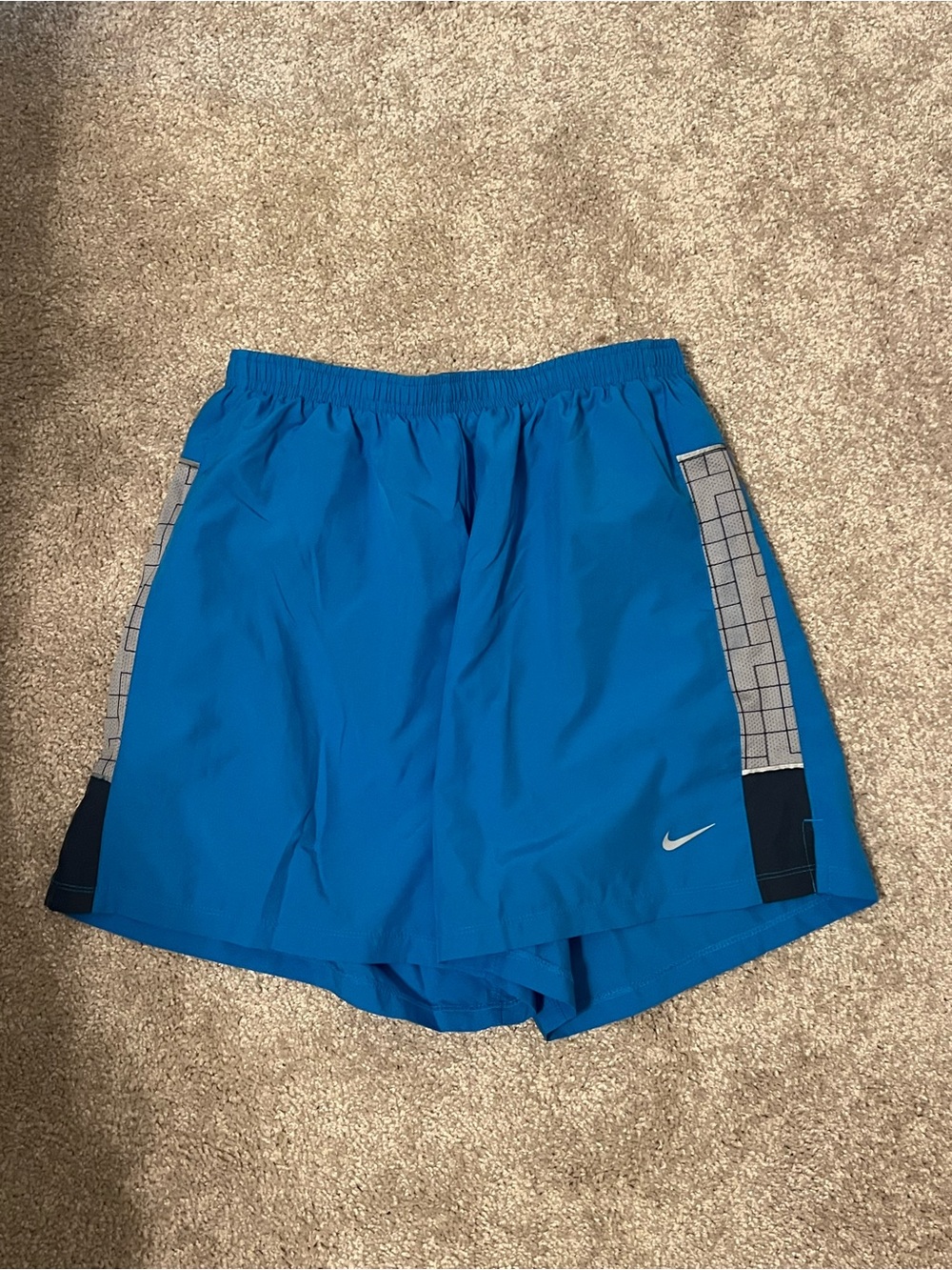Nike Bright Blue Men's Running Shorts with Contrast Panels